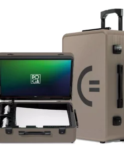 POGA LUX PlayStation 5 Premium Portable Console Travel Case incl. Trolley and 24 AOC Gaming Monitor
